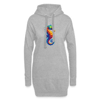 Seepferdchen - Hoodie-Kleid - Grau meliert - Vorne