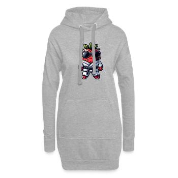 Karate Erdbeere Mit Sonnenbrille - Hoodie-Kleid - Grau meliert - Vorne