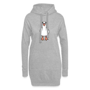 Möwe Mittelfinger Beleidigung Stinkefinger frech - Hoodie-Kleid - Grau meliert - Vorne