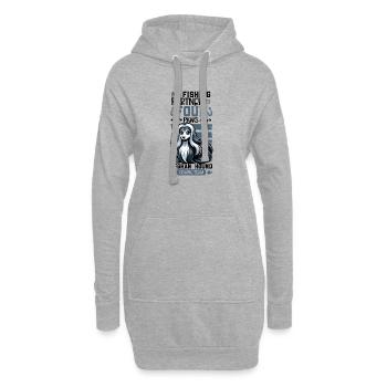 Pêche et chien léopard américain - Sweat-shirt à capuche long Femme - gris chiné - Devant