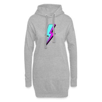 Psychedelische Neon-Beleuchtung - Hoodie-Kleid - Grau meliert - Vorne