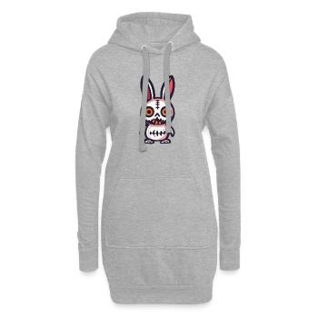 Lapin Halloween Bande dessinée Drôle - Sweat-shirt à capuche long Femme - gris chiné - Devant