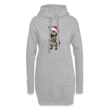 Genervtes Zebra Weihnachtsmütze Mürrisch Weihnacht - Hoodie-Kleid - Grau meliert - Vorne