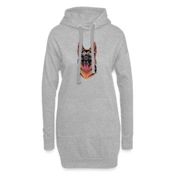Berger allemand cool avec lunettes de soleil pour - Sweat-shirt à capuche long Femme - gris chiné - Devant