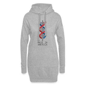 Made In America DNA Flagge - Hoodie-Kleid - Grau meliert - Vorne