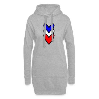 HERZ. HERZ. VALENTINSTAG. LIEBE. LIEBE. PAAR. - Hoodie-Kleid - Grau meliert - Vorne