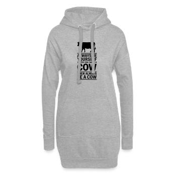 Kuh Sprüche Kühe Lustiges Kuh Geschenk - Hoodie-Kleid - Grau meliert - Vorne