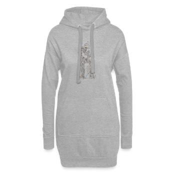 Roi et Reine - Sweat-shirt à capuche long Femme - gris chiné - Devant