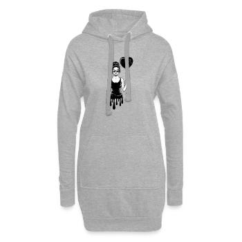  Frau Mit Sonnenbrille Und Herzballon Urban - Hoodie-Kleid - Grau meliert - Vorne