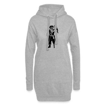 pirate - Sweat-shirt à capuche long Femme - gris chiné - Devant
