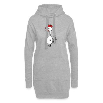 Les enfants poulets minimalistes - Sweat-shirt à capuche long Femme - gris chiné - Devant