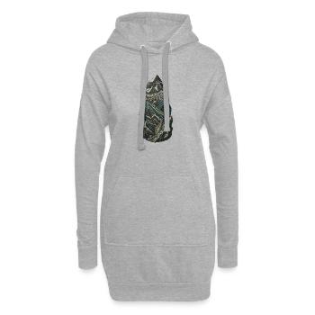 Geological Time Crystal Strata and Fossils - Hoodie Dress - heather grey - Front