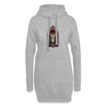Gothic Arch Owl Blood Moon - Hoodie Dress - heather grey - Front
