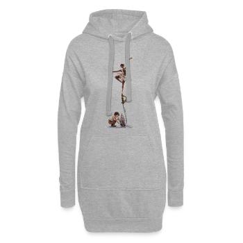 La Danse de l’Imagination - Sweat-shirt à capuche long Femme - gris chiné - Devant