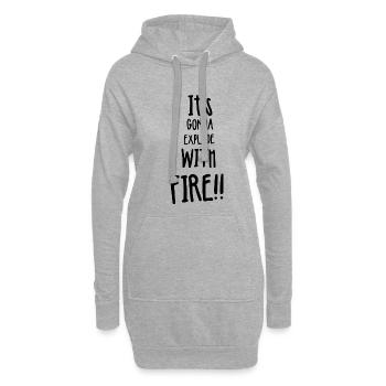 Its gonna explode with fire - Hoodie-Kleid - Grau meliert - Vorne