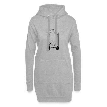 Weihnachten - Christmas Santa Claus Nikolaus Xmas - Hoodie-Kleid - Grau meliert - Vorne