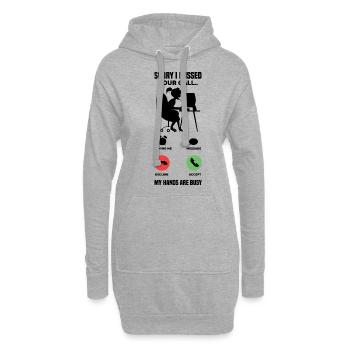 Sorry I Missed Your Call My Hands Are Busy Video G - Hoodie-Kleid - Grau meliert - Vorne