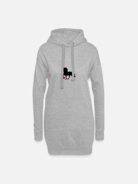 Cheval d’Islande - Sweat-shirt à capuche long Femme - gris chiné