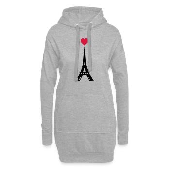 eifelturm - Sweat-shirt à capuche long Femme - gris chiné - Devant