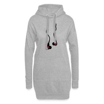 Aller écouteurs - Sweat-shirt à capuche long Femme - gris chiné - Devant