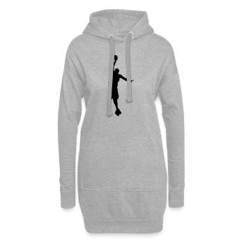 basketball - Sweat-shirt à capuche long Femme - gris chiné - Devant