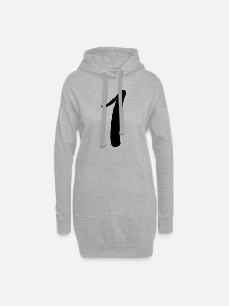 1 - Sweat-shirt à capuche long Femme - gris chiné