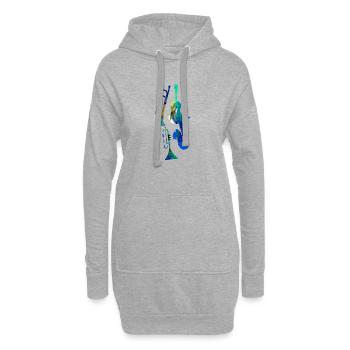 Jazz,Instrumente,Trompete,Guitarre,Saxophon - Hoodie-Kleid - Grau meliert - Vorne