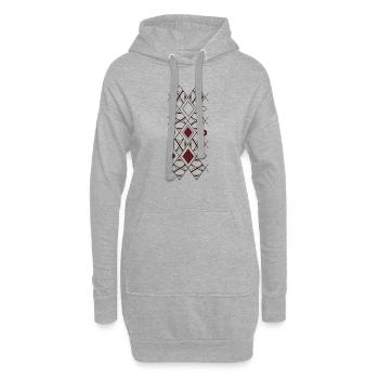 design berbère Amazigh kabyle pour femme ,homme - Sweat-shirt à capuche long Femme - gris chiné - Devant