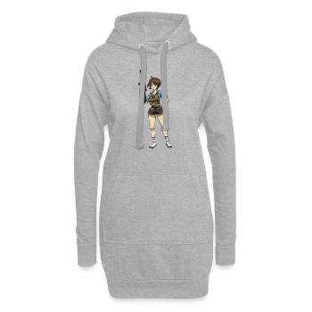 Gun Girl - Sexy - Sweat-shirt à capuche long Femme - gris chiné - Devant