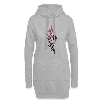 Yin & Yang Symbol mit Tribal - Sweat-shirt à capuche long Femme - gris chiné - Devant