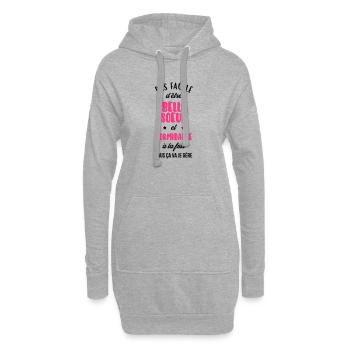 Belle Beau-Frère / Belle-Sœur / Beau Frere / Belle - Sweat-shirt à capuche long Femme - gris chiné - Devant
