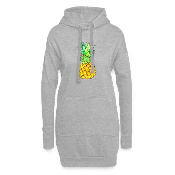 Ananas - Sweat-shirt à capuche long Femme - gris chiné - Devant