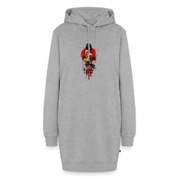Thai Boxing Girl - Hoodie-Kleid - Grau meliert - Vorne