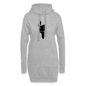 Nemo, schwarze Katz auf der jagt - Hoodie-Kleid - Grau meliert - Vorne