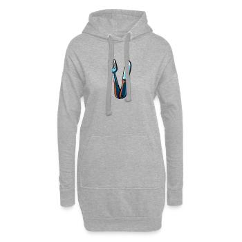 Couteau à couverts fourchette coloré - Sweat-shirt à capuche long Femme - gris chiné - Devant