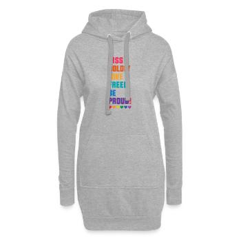 LGBTQ Pride Month - Mutig küssen, frei lieben - Hoodie-Kleid - Grau meliert - Vorne