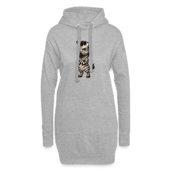 Cooles Zebra gelassen Comic verschränkte Arme  - Hoodie-Kleid - Grau meliert - Vorne