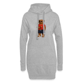 Ours d'Espagne en costume de footballeur - Sweat-shirt à capuche long Femme - gris chiné - Devant