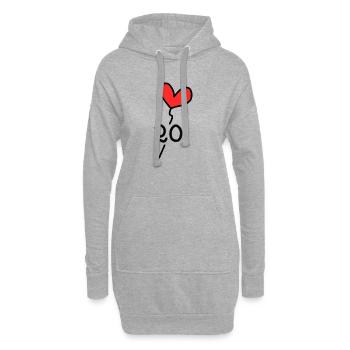 20. 20. JAHRESTAG. 20-JÄHRIGES JUBILÄUM. 20 JAHRE. - Hoodie-Kleid - Grau meliert - Vorne