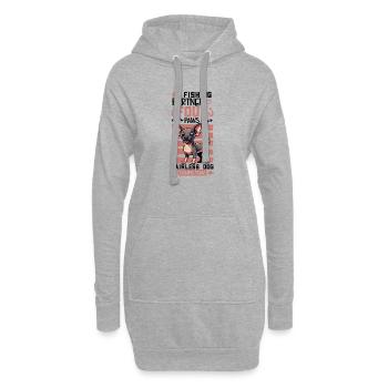 Angeln und English Cocker Spaniel - Hoodie-Kleid - Grau meliert - Vorne