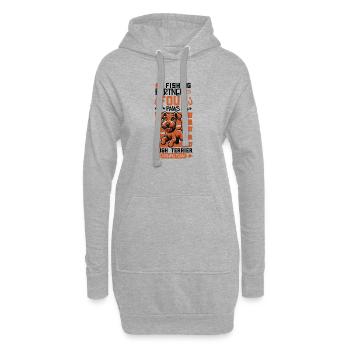 Angeln und Irish Terrier - Hoodie-Kleid - Grau meliert - Vorne
