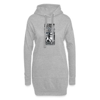 Angeln und Japan Chin - Hoodie-Kleid - Grau meliert - Vorne
