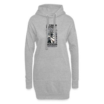 Pêche et Karakatshan - Sweat-shirt à capuche long Femme - gris chiné - Devant