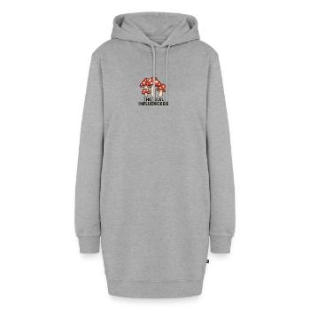 Echte Influencer Pilze - Hoodie-Kleid - Grau meliert - Vorne