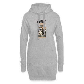 Angeln und Lhasa Apso - Hoodie-Kleid - Grau meliert - Vorne
