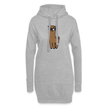 Alpaga Lama Lunettes de Soleil Smart Drôle Cool Animal - Sweat-shirt à capuche long Femme - gris chiné - Devant