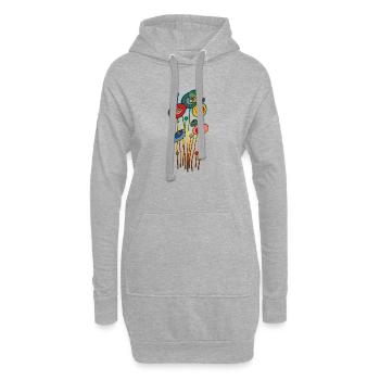 Fleur - Sweat-shirt à capuche long Femme - gris chiné - Devant