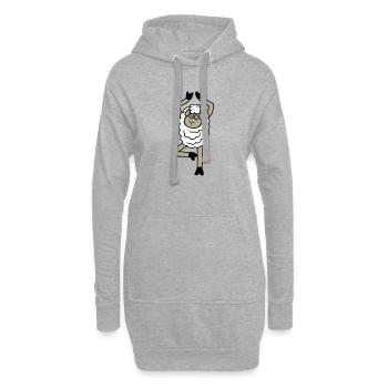 mouton fatigué épuisé triste yoga arbre pose bande dessinée - Sweat-shirt à capuche long Femme - gris chiné - Devant