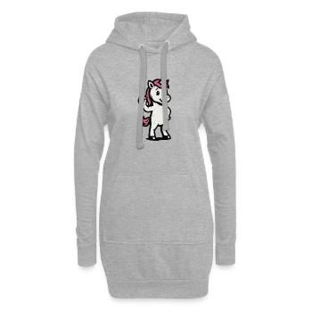 Ondulation Licorne Vintage Bande dessinée - Sweat-shirt à capuche long Femme - gris chiné - Devant