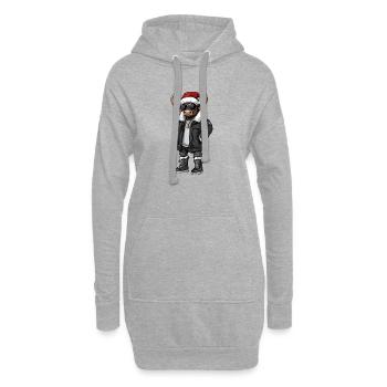 Stier Weihnachten Winter - Hoodie-Kleid - Grau meliert - Vorne